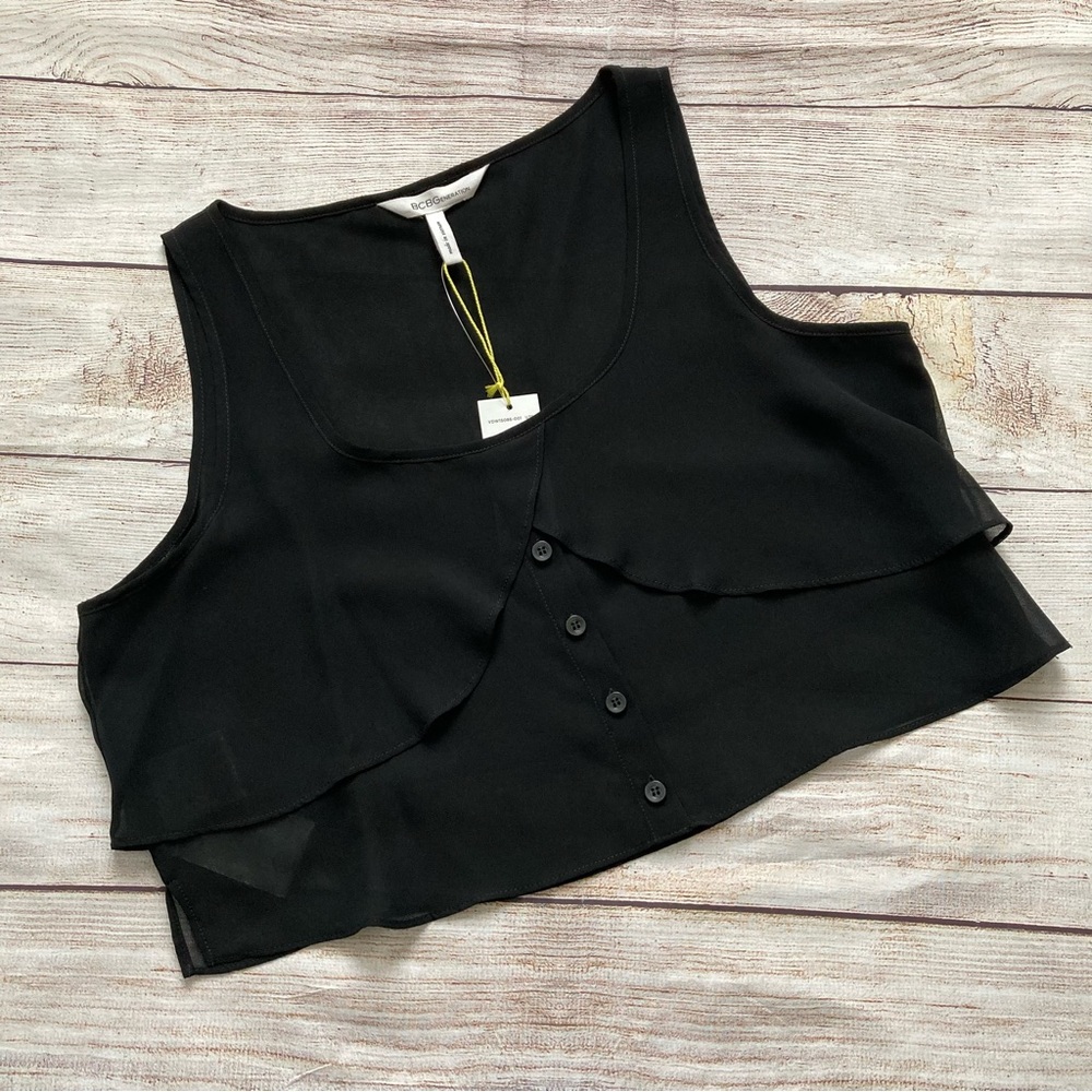 BCBGeneration Chiffon Crop Top Vest Women’s NWT Size M